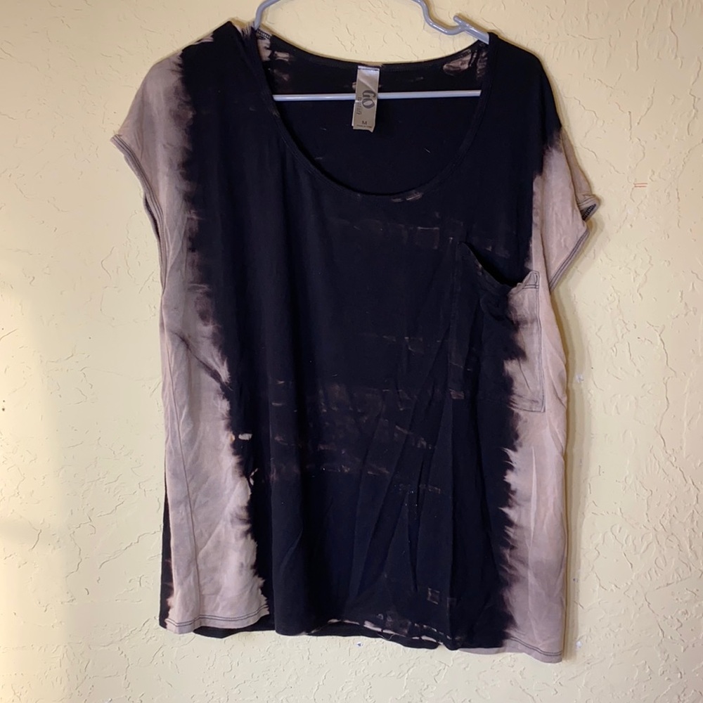 GO COUTURE soft black & cream tie dye style print